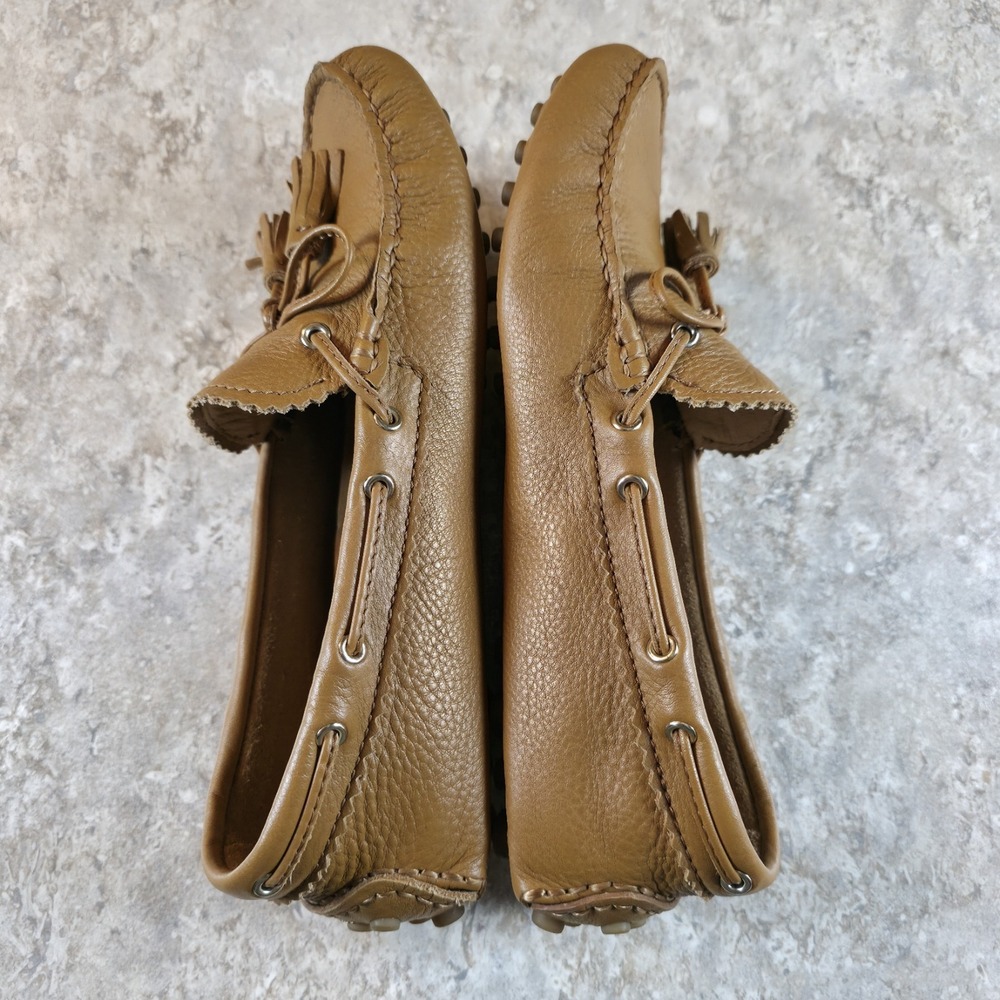 Coach Nadia Driving Moccasins Women 7.5 B Tan Leather Tassel Loafers A0954 - Picture 5 of 9
